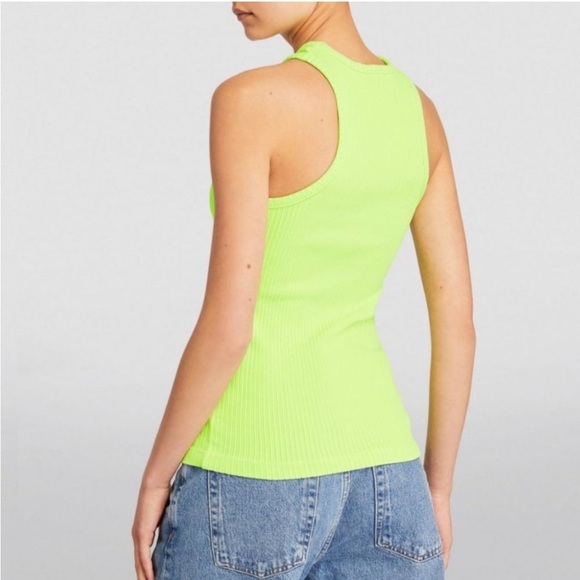 Agolde Bea Ribbed Tank Top Fuji Neon Green - Picture 14 of 15